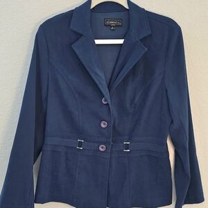 Elementz Women's Navy Blazer with Button Detail